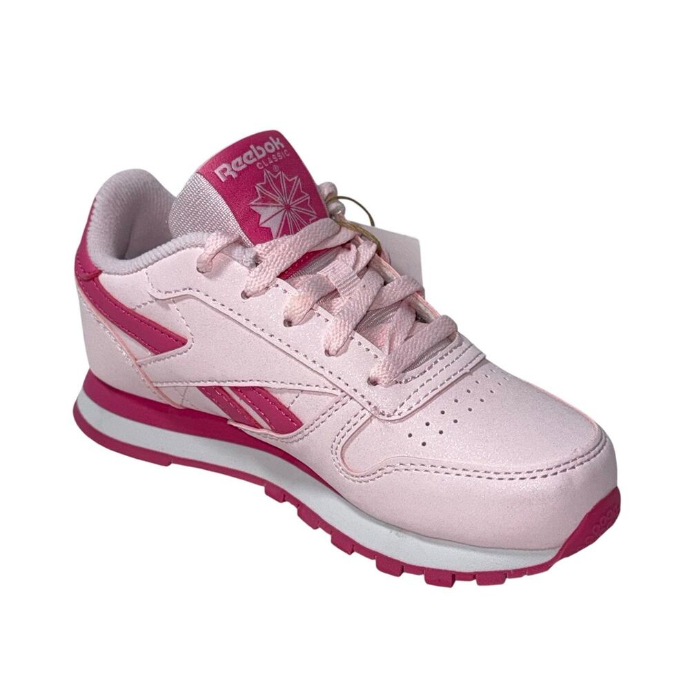 Reebok Running course Pink Girls Classics leather shoes SZ/11 - Picture 2 of 15